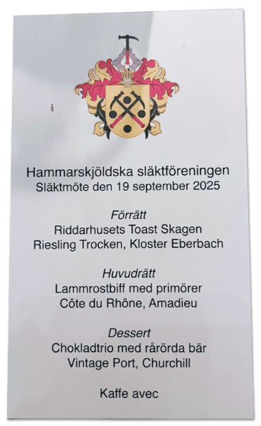 Kvällens meny.